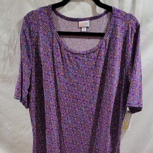NWT Lularoe Julia Dress Purple Cream Arrows Design Size 3XL